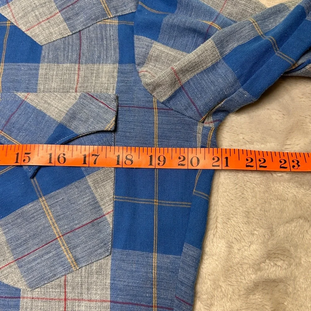 Vtg 60s H Bar C California Ranchwear Pearl Snap Shirt Mens 15 Plaid Western USA
